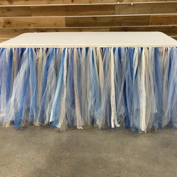 Something Blue Table Skirt and Table